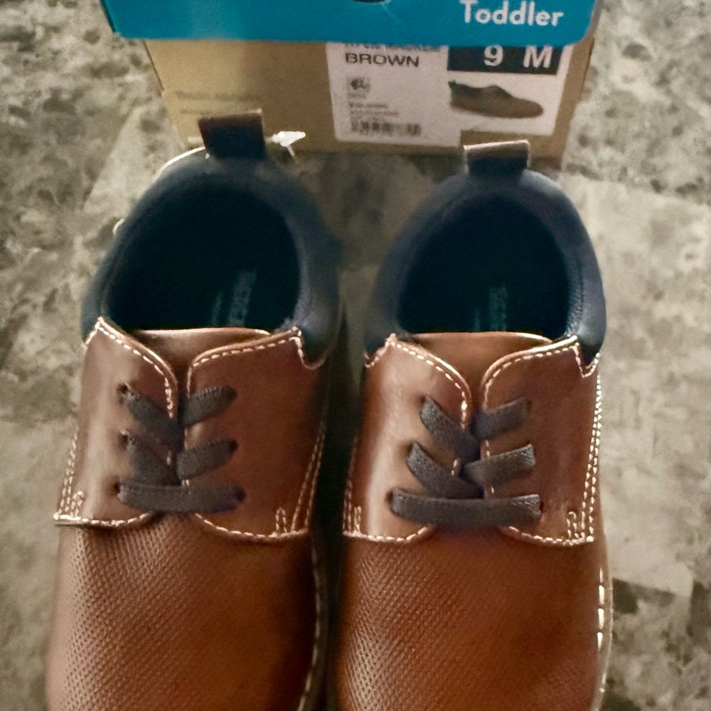 Thereabouts Toddler Boys Dress Shoes Brown Lace Up Size 9M New With Box